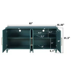 Clihome 63 Mobile Contenitore Grande con Maniglia in Metallo, Ante Intagliate a Fiori, Credenza Consolle Moderna in Legno con Ripiani Regolabili