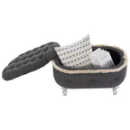 TUYOHW 29.5 Panchina Pouf Contenitore Retrò da Fondo Letto con Frange, Elegante Pouf Accent Trapuntato per Camera da Letto e Soggiorno, Capacità 136 kg