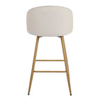 HomeRoots Set di due sedie da bar girevoli da 27 pollici beige e rovere in tessuto e metallo altezza bancone
