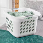 Cesta portabiancheria quadrata Sterilite, 1,5 Bushel, con manici, bianca, confezione da 8