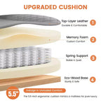 Sedia in pelle grande e alta KERDOM con poggiapiedi, poltrona direzionale ergonomica comoda e spaziosa con schienale alto e supporto lombare, nera