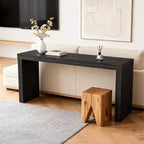 Karl Home Tavolo Consolle Lungo Stretto Nero Moderno in Legno da 58'' per Divano, per Soggiorno