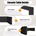 Karl Home Tavolo Consolle Lungo Stretto Nero Moderno in Legno da 58'' per Divano, per Soggiorno