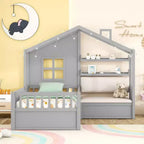 Telaio letto a casetta Whisen, per bambini, con divano, due cassetti e ripiano portaoggetti