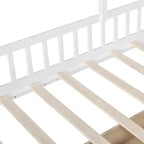 Telaio letto a casetta Whisen, per bambini, con divano, due cassetti e ripiano portaoggetti