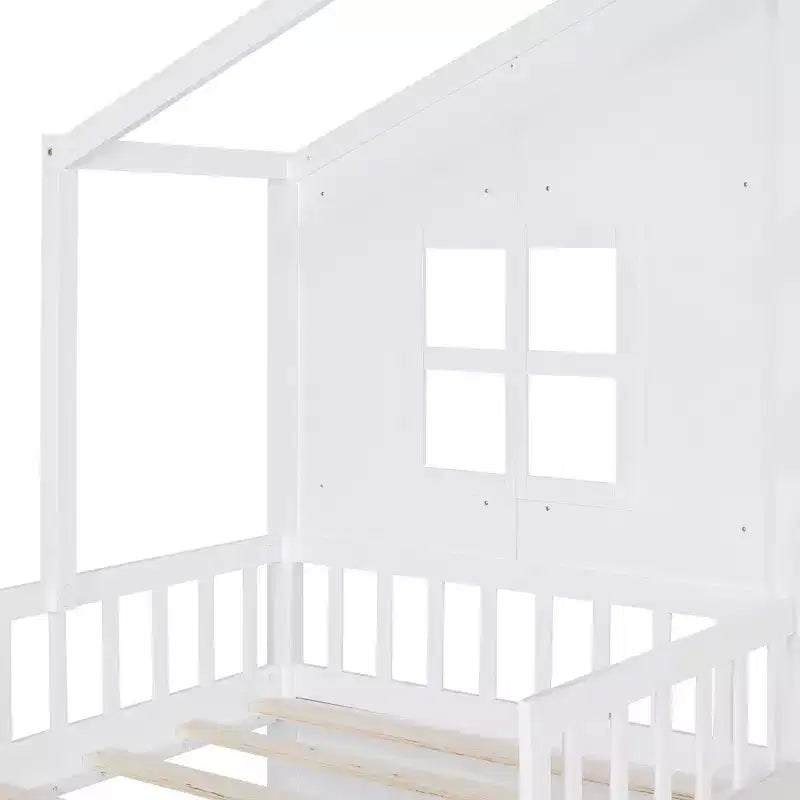Telaio letto a casetta Whisen, per bambini, con divano, due cassetti e ripiano portaoggetti