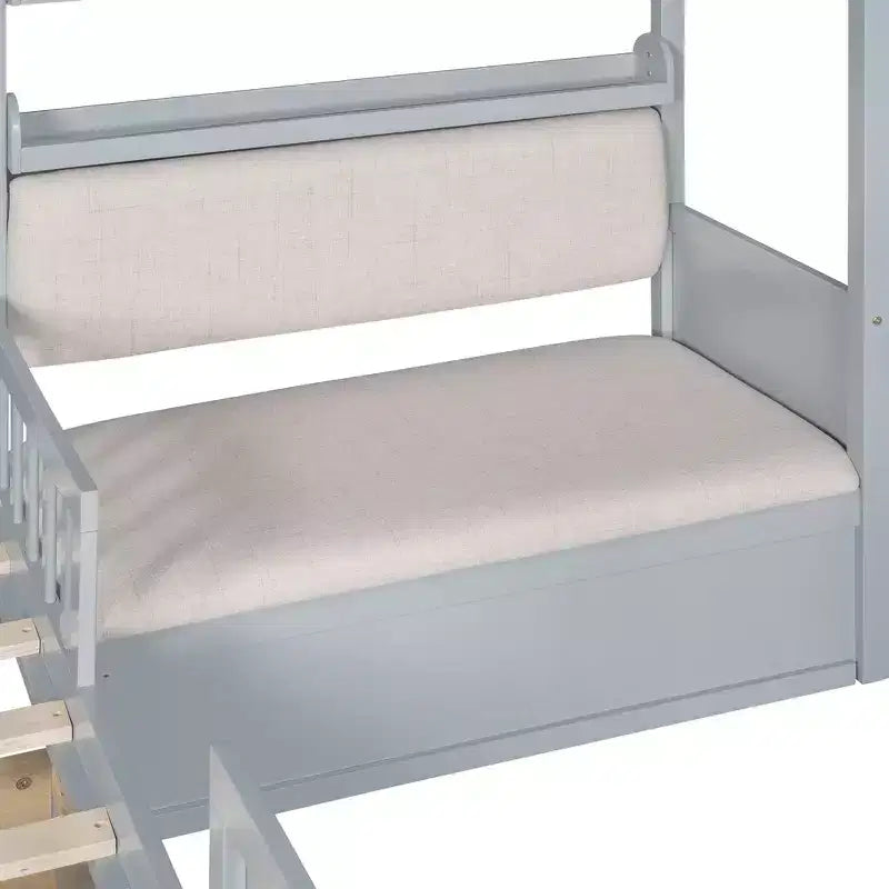 Telaio letto a casetta Whisen, per bambini, con divano, due cassetti e ripiano portaoggetti