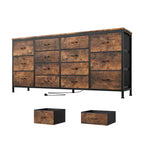 Cassettiera Accent moderno da 63 pollici, porta TV per televisori da 65/70/75 pollici, armadietto a 14 cassetti per camera da letto, cassettiera grande e lunga in tessuto, mobile TV