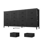 Cassettiera Accent moderno da 63 pollici, porta TV per televisori da 65/70/75 pollici, armadietto a 14 cassetti per camera da letto, cassettiera grande e lunga in tessuto, mobile TV