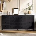 Modern Accent 63 W Dresser, TV Stand for 65/70/75 Inch TV, 14 Drawer Cabinet for Bedroom, Large Long Fabric Dresser Entertainment Center