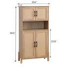 Armadio portaoggetti a quattro ante con design in rattan intrecciato, ripiani regolabili e stile versatile per soggiorni e sale da pranzo