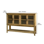 Credenza Christopher Knight Home Belmont in legno rustico con anta in vetro e ripiano aperto