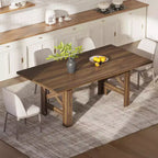 COZONY 71 Tavolo da pranzo rustico, tavolo da cucina rettangolare in legno stile Farmhouse per 6-8 persone, piano spesso rettangolare, base robusta