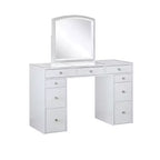 Royal Hampton Set Toeletta 3 Pezzi Bianco Con Specchio Led E Sgabello Imbottito Beige