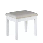 Royal Hampton Set Toeletta 3 Pezzi Bianco Con Specchio Led E Sgabello Imbottito Beige