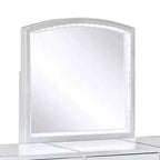 Royal Hampton Set Toeletta 3 Pezzi Bianco Con Specchio Led E Sgabello Imbottito Beige