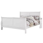 Letto a slitta Royal Hamton, design full size, con gambe eleganti, bianco