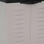 HomeRoots Mobile di servizio a due ante in plastica resistente grigio e nero 26