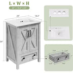 Mobile bagno da 60/75 cm con lavabo in ceramica, mobile bagno moderno con 2 ante e 1 cassetto, mobile bagno autoportante