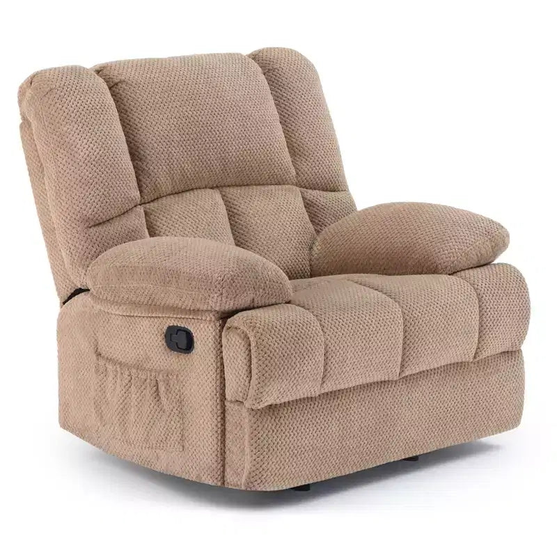 MAYEERTY Divano reclinabile a dondolo oversize in sabbia per adulti, ciniglia, ergonomico, perfetto per il soggiorno