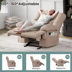 MAYEERTY Divano reclinabile a dondolo oversize in sabbia per adulti, ciniglia, ergonomico, perfetto per il soggiorno