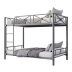 Letto a castello in metallo con design floreale, letto a castello Twin Over Twin con sponda di sicurezza e stabilità silenziosa, salvaspazio per camerette dei bambini