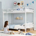Letto a castello in metallo con design floreale, letto a castello Twin Over Twin con sponda di sicurezza e stabilità silenziosa, salvaspazio per camerette dei bambini