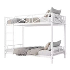 Letto a castello in metallo con design floreale, letto a castello Twin Over Twin con sponda di sicurezza e stabilità silenziosa, salvaspazio per camerette dei bambini