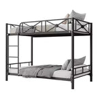 Letto a castello in metallo con design floreale, letto a castello Twin Over Twin con sponda di sicurezza e stabilità silenziosa, salvaspazio per camerette dei bambini