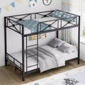 Letto a castello in metallo con design floreale, letto a castello Twin Over Twin con sponda di sicurezza e stabilità silenziosa, salvaspazio per camerette dei bambini