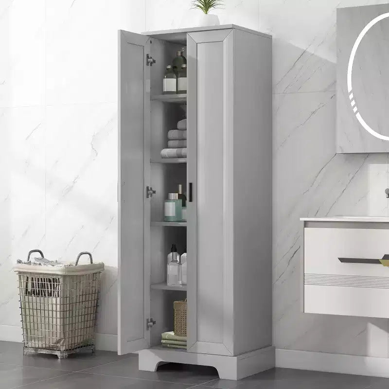 GDFStudio Tracy Armadietto moderno in legno con doppie ante e ripiani regolabili, autoportante