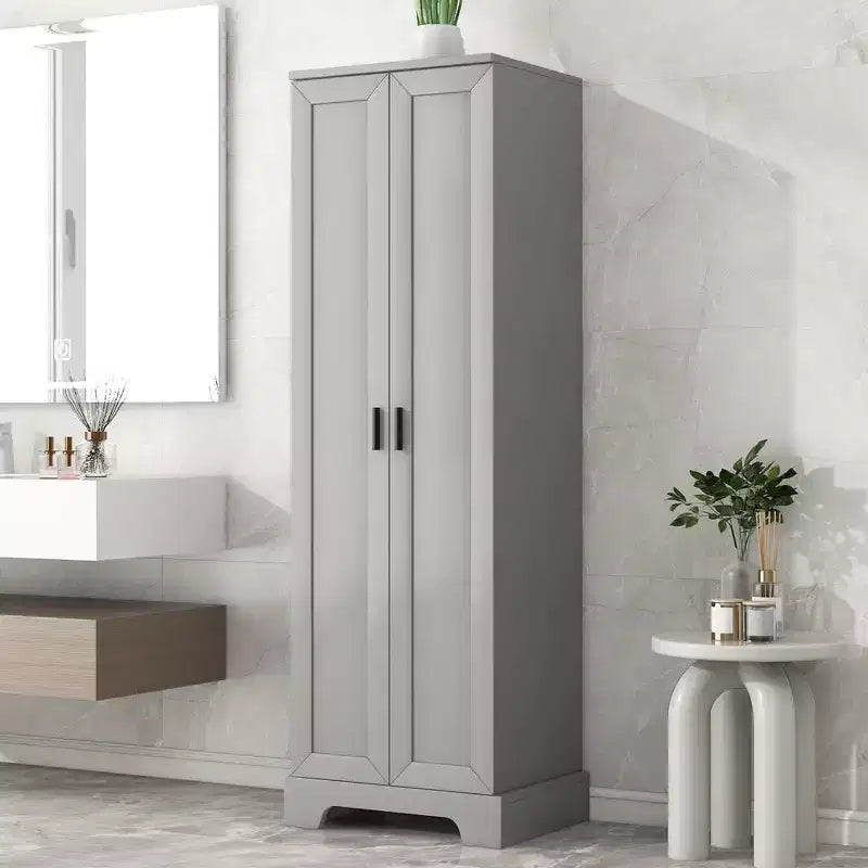 GDFStudio Tracy Armadietto moderno in legno con doppie ante e ripiani regolabili, autoportante