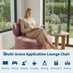 Sedia Girevole con Schienale a Cuore, Divano Lounge in Velluto Teddy Girevole a 360 Gradi con Contenitore per Soggiorno