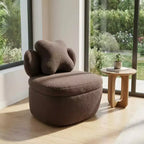 Sedia Girevole con Schienale a Cuore, Divano Lounge in Velluto Teddy Girevole a 360 Gradi con Contenitore per Soggiorno