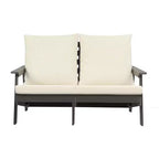 Outdoor Backyard Patio Sofa, Weather Resistant Sofa Chair with Cushion, Armrests, Comfortable Backrest, Indoor Outdoor Patio Sofa Chair