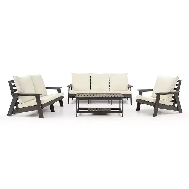 Divano da esterno per patio, Divano da giardino resistente alle intemperie con cuscino, Braccioli, Schienale confortevole, Divano da interno ed esterno per patio