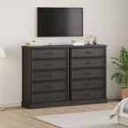 Comò a 5 cassetti Mid-Century Modern 42 - Cassettiera in legno con armadio per camera da letto o soggiorno (bianco)
