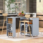 GDFStudio Paolo Isola da cucina moderna con ruote, tavolo e mobile estraibili, luce LED e presa di corrente