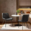 Modern Dining Chairs Set of 2/4/6, Modern Dining Room Chairs with Thick Cushions, Faux Leather Upholstered Side Chairs with Metal Legs, Black