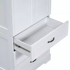 GDFStudio Clara Mobile Contenitore Alto da Bagno Moderno in Legno con Doppie Ante, Ripiano Regolabile e 2 Cassetti