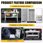 Tavolo pieghevole in acciaio inossidabile Acekool, banco da lavoro portatile resistente, nessun assemblaggio, per cucina, lavanderia, campeggio, garage
