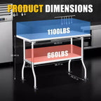 Tavolo pieghevole in acciaio inossidabile Acekool, banco da lavoro portatile resistente, nessun assemblaggio, per cucina, lavanderia, campeggio, garage