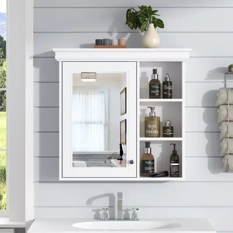 CASAINC Armadietto a Specchio da 30'' x 28'' a Parete con Specchio e Organizer