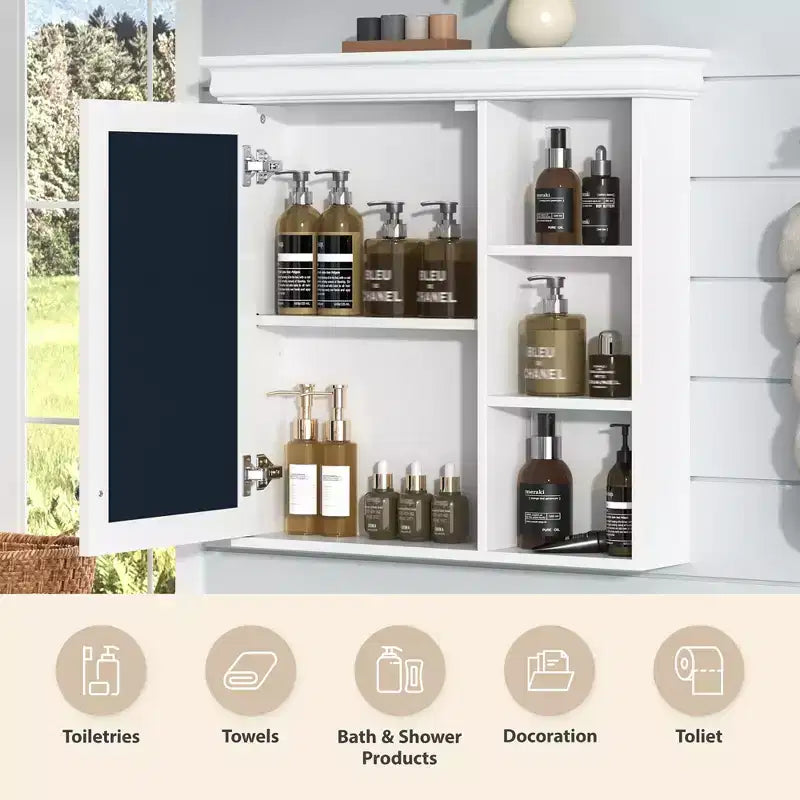 CASAINC Armadietto a Specchio da 30'' x 28'' a Parete con Specchio e Organizer