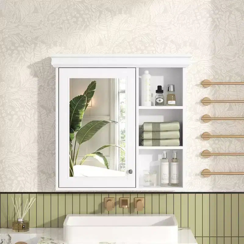 CASAINC Armadietto a Specchio da 30'' x 28'' a Parete con Specchio e Organizer