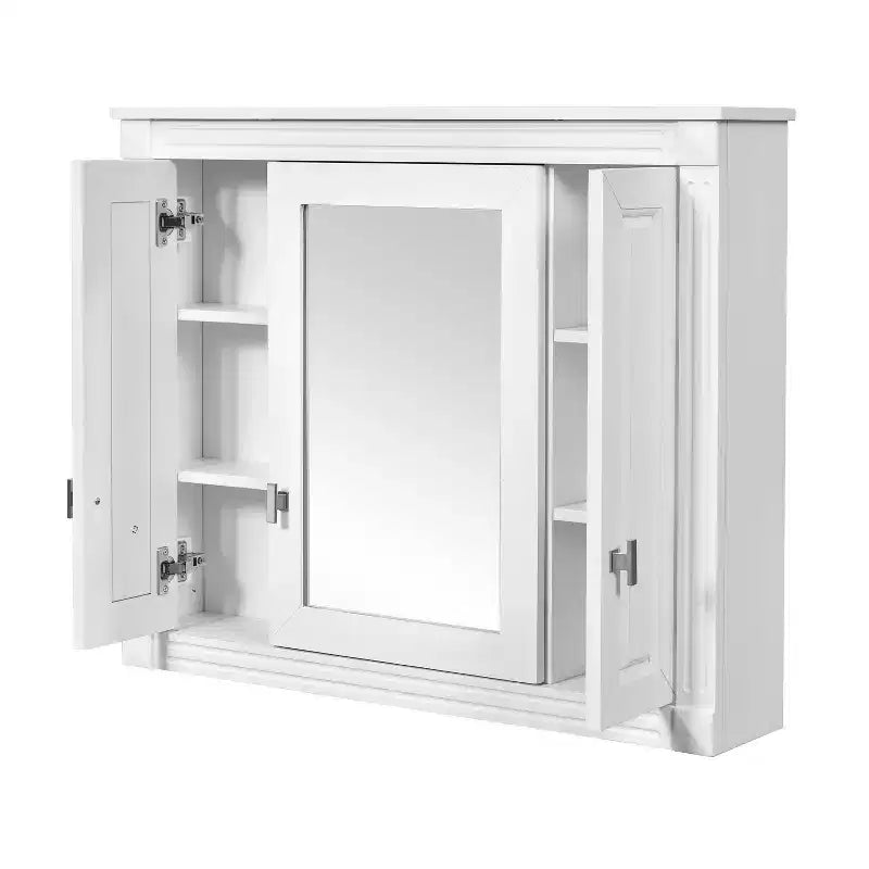 Mobiletto da bagno a parete CASAINC con specchio e 4 ripiani, salvaspazio per il bagno