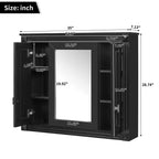 Mobiletto da bagno a parete CASAINC con specchio e 4 ripiani, salvaspazio per il bagno
