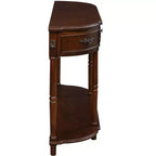TUYOHW Tavolo Consolle Retrò Curvo con 2 Cassetti, Tavolo da Divano Rustico con Gambe Romane e Ripiano Aperto, Tavolo da Ingresso in Legno per Soggiorno, Corridoio