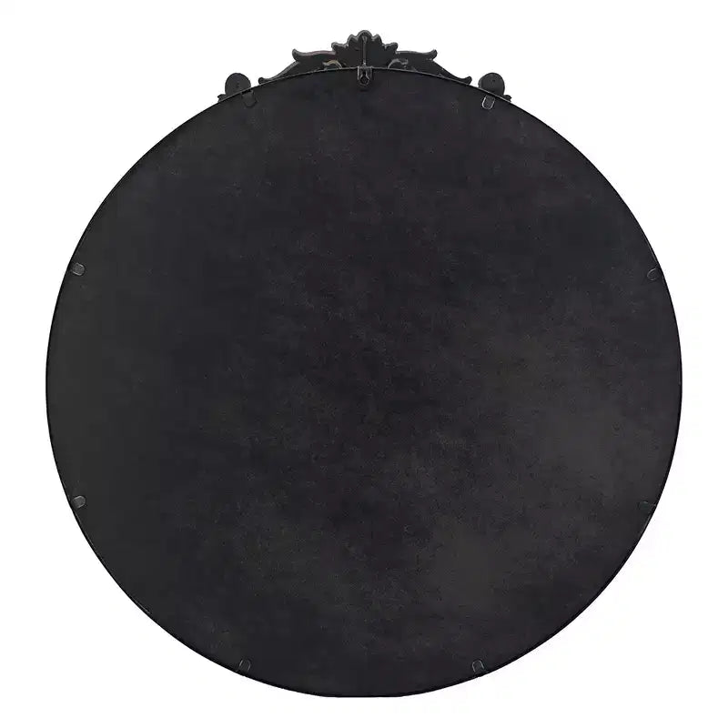 Specchio da Parete Rotondo 30 x 32 Pollici con Cornice d'Ispirazione Barocca