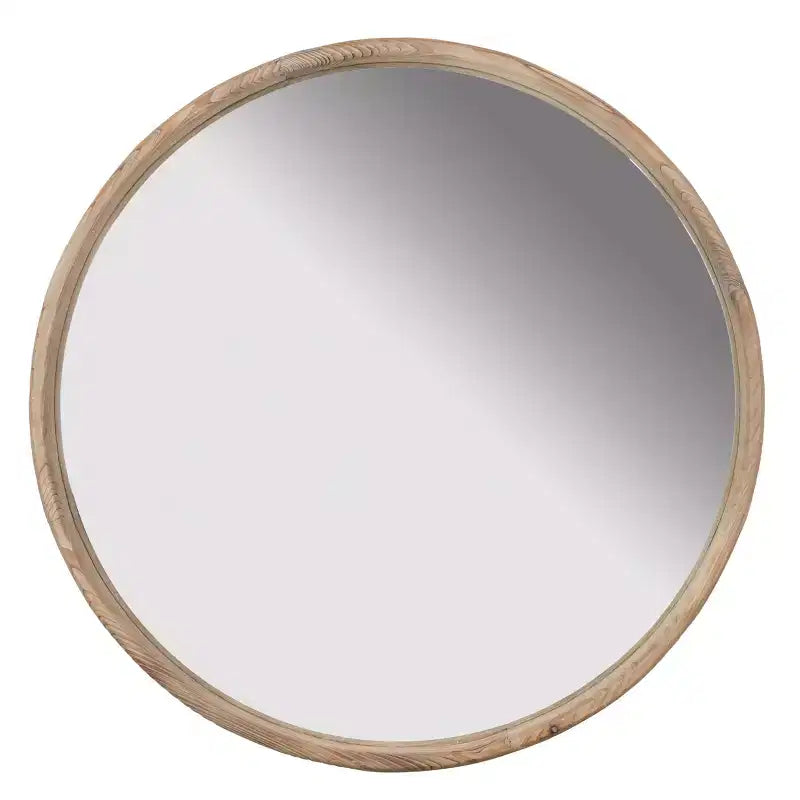 Specchio da parete rotondo in legno da 71 cm